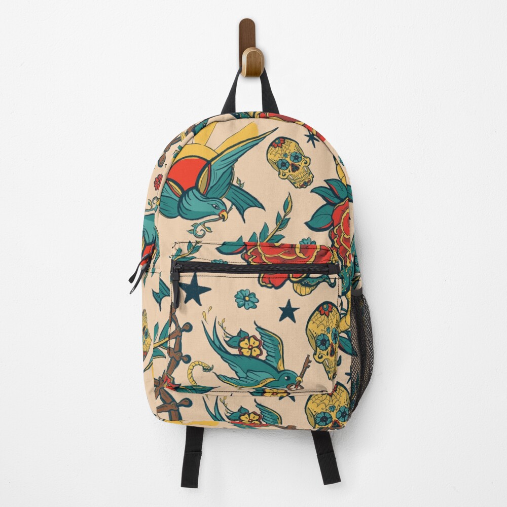 Punk Tattoo Pattern Design and Illustration Backpack