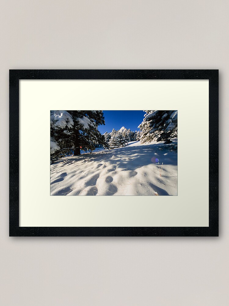 Alternate view of Deep In Snow At The Flatirons Framed Art Print