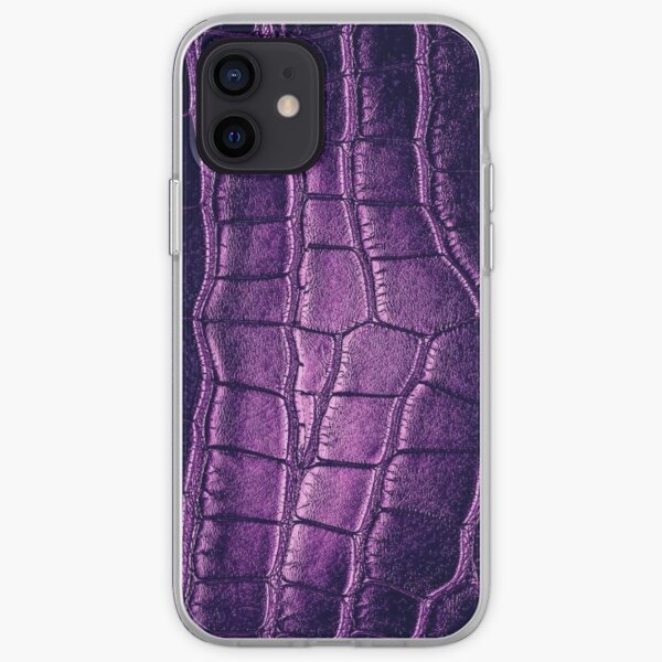 Violet Crocodile Leather iPhone Soft Case