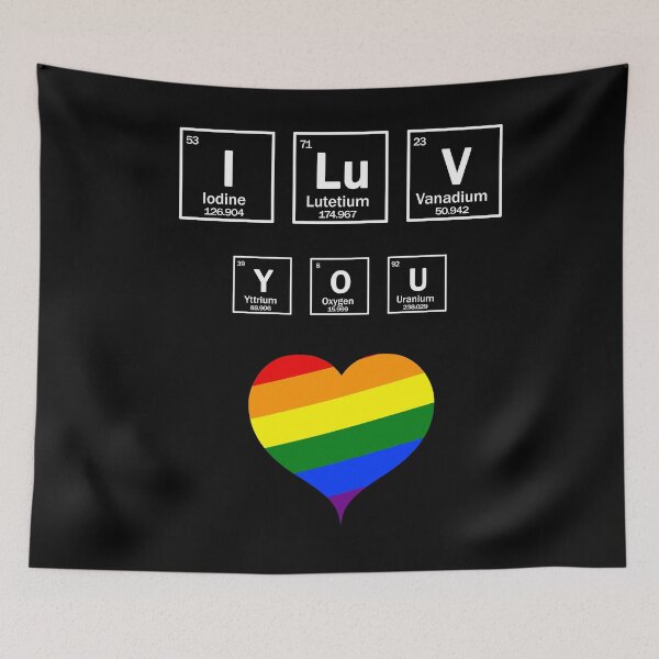 Item preview, I LOVE YOU chemical elements and LGBT flag colors designed and sold by patriotazx.