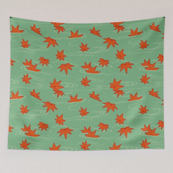 Item preview, Japanese Maple leaves pattern green designed and sold by Ittele.