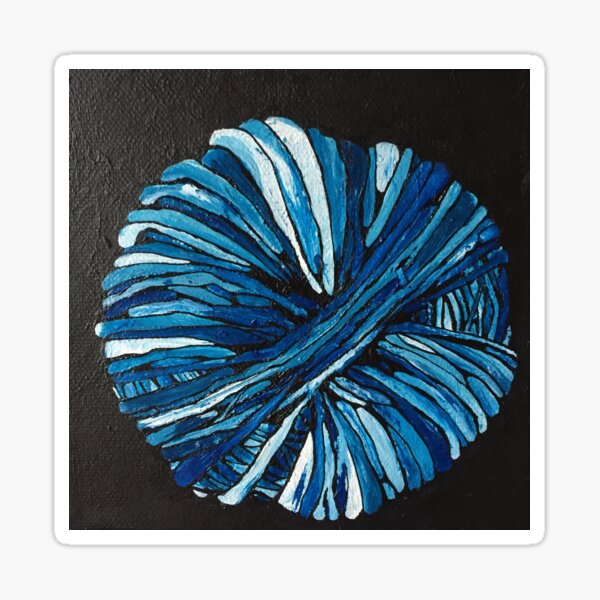 Blue ball of wool Sticker
