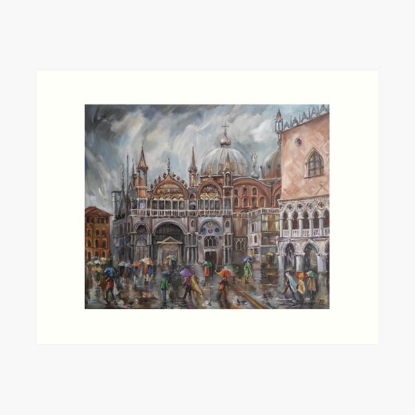 Vista previa del artículo con la obra «San Marco - Rainy Afternoon», diseñado y vendido por Stefano Popovski.
