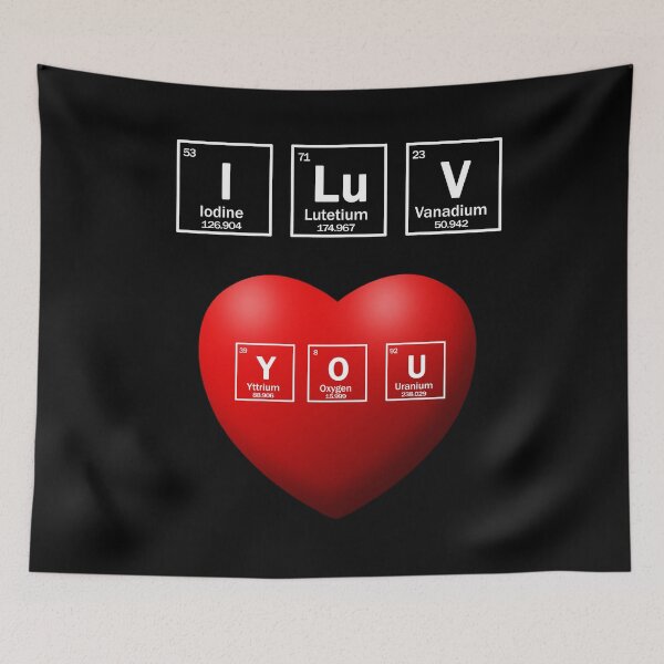 Item preview, I LOVE YOU chemical elements and red heart designed and sold by patriotazx.