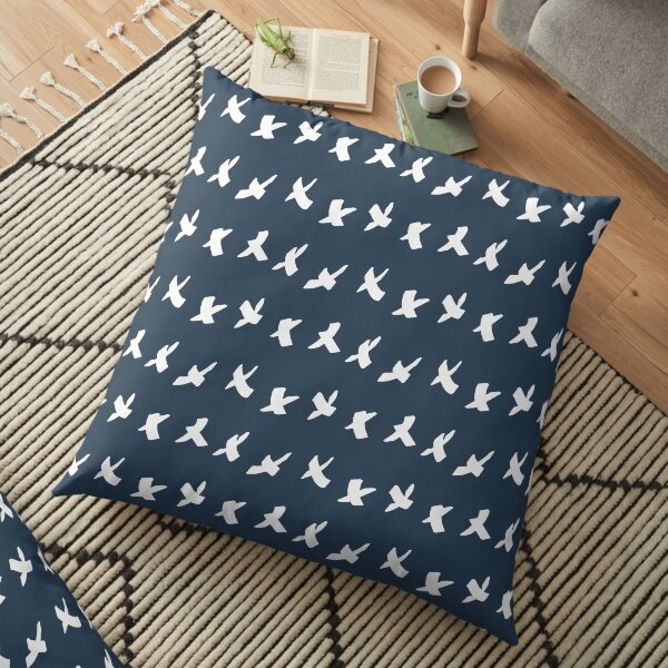 Chunky Crosses Indigo and White | Pattern Floor Pillow