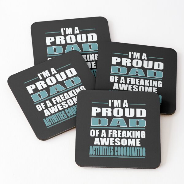 Item preview, I'm a Proud Dad of a Freaking Awesome Activities coordinator t-shirt designed and sold by bestdesigns2020.