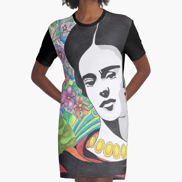 Frida Kahlo Icon Graphic T-Shirt Dress