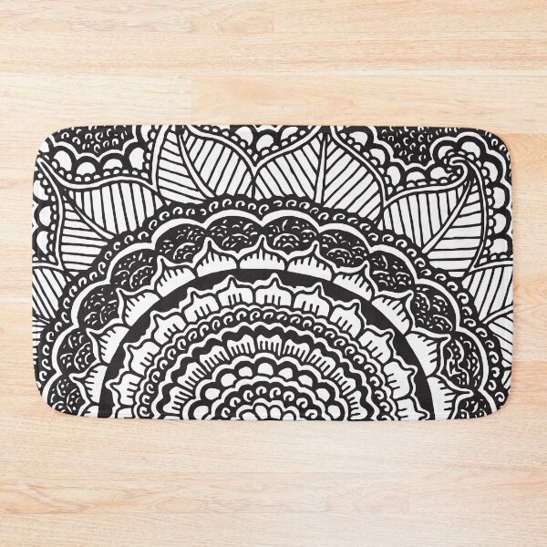 Item preview, Blooming Henna Flower || Black and White || Floral || Abstract Plants designed and sold by Hilary Leslie.