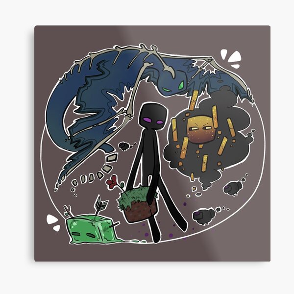 Minecraft Mobs Metal Print