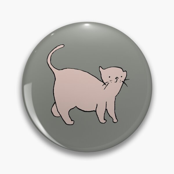 Cat in ink linework Pin
