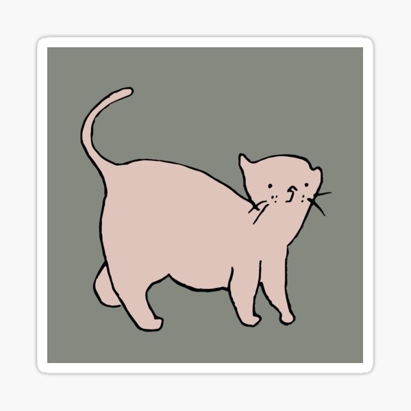 Cat in ink linework Sticker