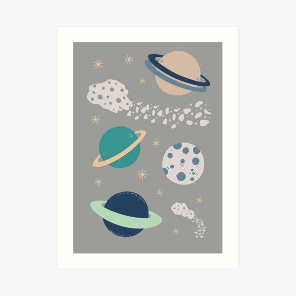 planets and meteorites Art Print