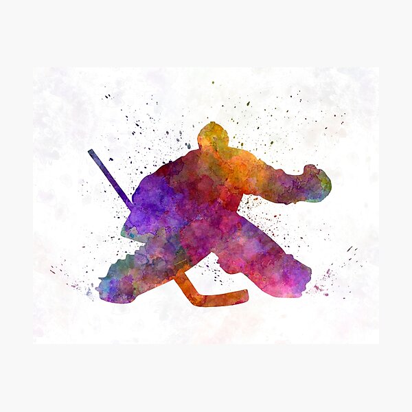 Hockey porter in watercolor Photographic Print