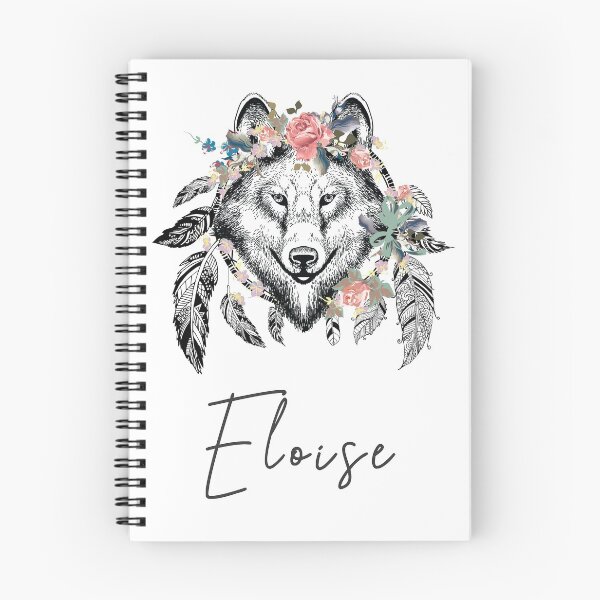 Item preview, Eloise Name - Boho Wolf and Feathers designed and sold by MakeMerry.