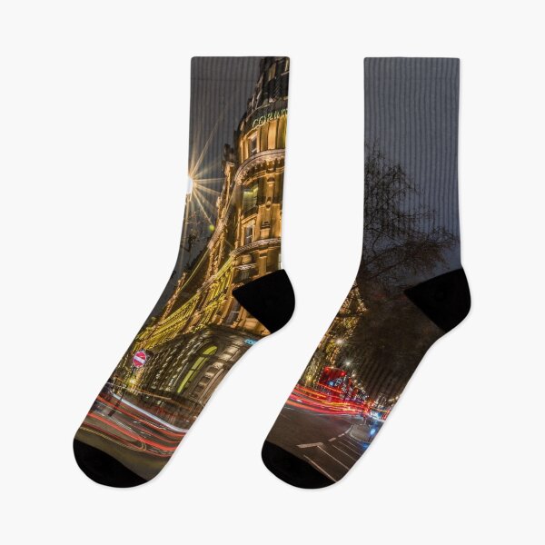 Item preview, Light trails on city street of central London designed and sold by RezieMart.