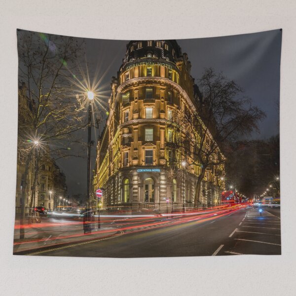 Item preview, Light trails on city street of central London designed and sold by RezieMart.