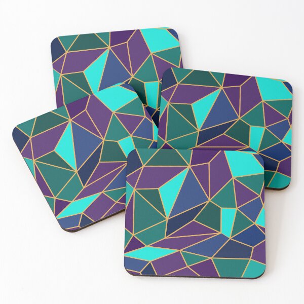 Item preview, Abstract Geometric Stained Glass Style Purple & Teal designed and sold by Ladyfyre.
