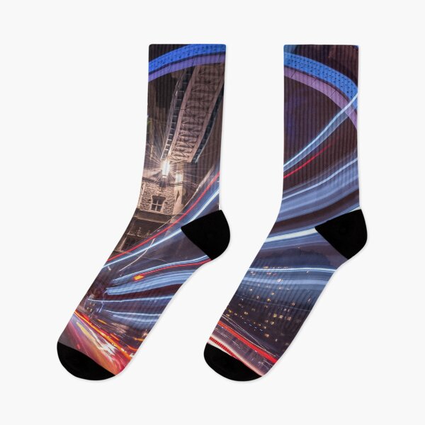 Item preview, Light trails along Tower Bridge London designed and sold by RezieMart.