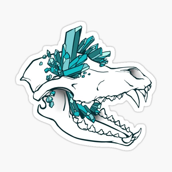 Crystal Skull - Wolf Sticker
