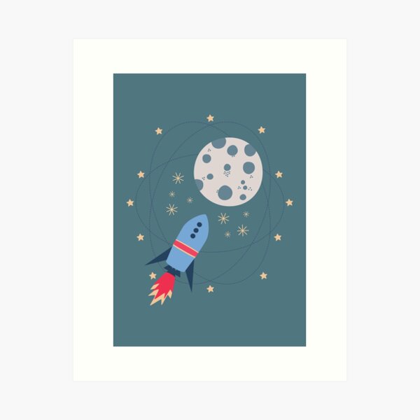 rocket to the moon Art Print