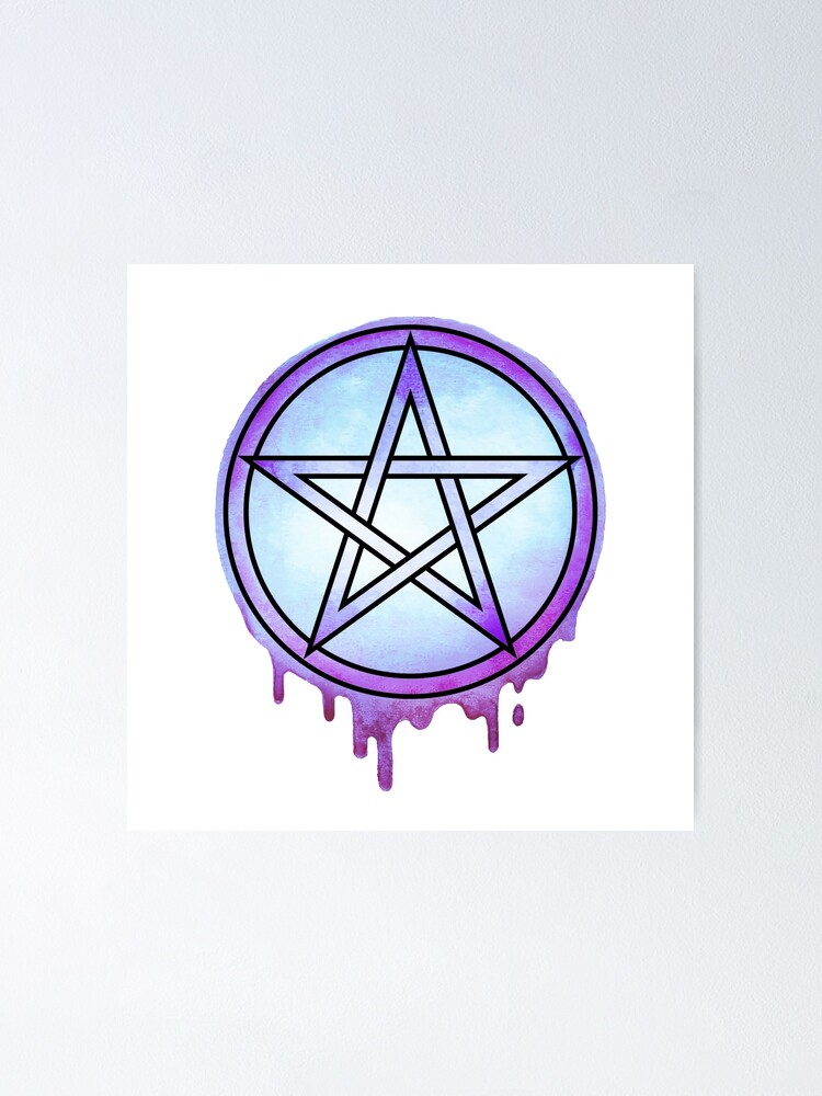 Download Watercolor Pentacle Poster By Morrigansmssngr Redbubble