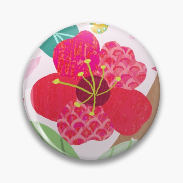 Item preview, Pink Flowers and Butterflies pretty tropical summery floral design designed and sold by Tracy Cottingham.