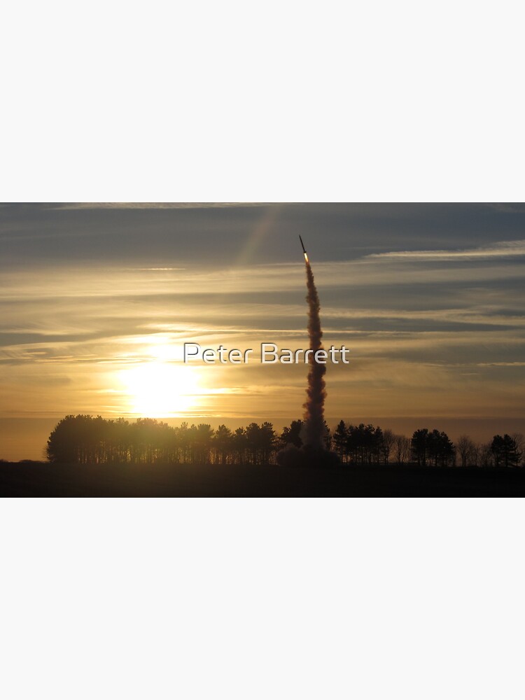 Thumbnail 2 of 2, Greeting Card, Sunset Rocket Launch designed and sold by Peter Barrett.