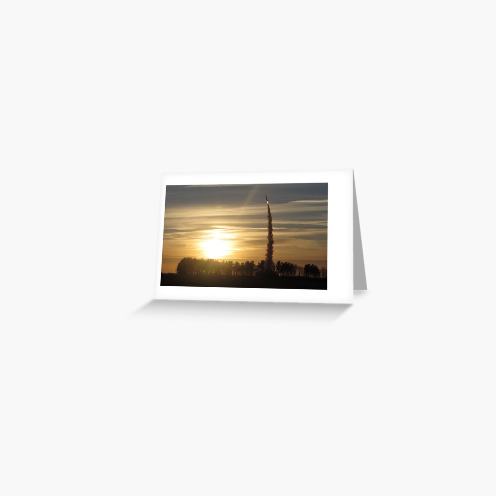 Sunset Rocket Launch Greeting Card
