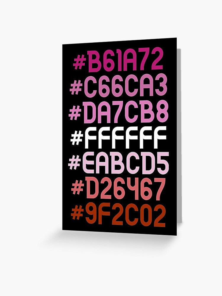 Lesbian Hex Code Flag Greeting Card
