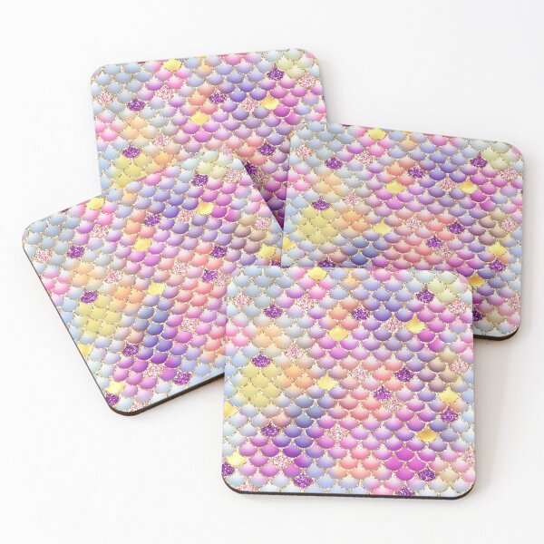 Item preview, Multicolor Mermaid Tail Scales with Gold Glitter and Rainbow Pattern designed and sold by digitalvintage.