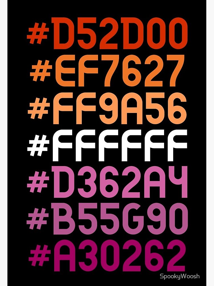 Lesbian Hex Code Flag (New)