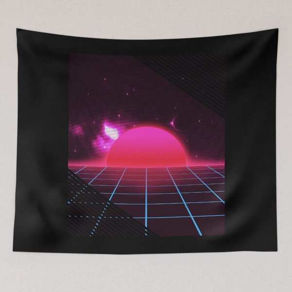 Item preview, Sundown sunrise Scenery in a Retro 80s 90s Grid Outrun Style graphic designed and sold by D-C-Designs.