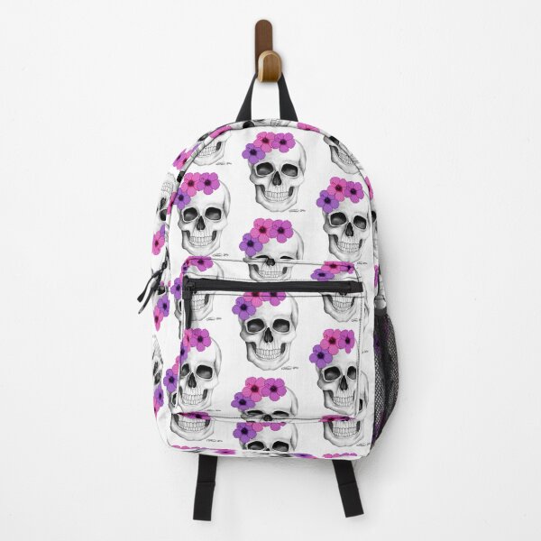 Item preview, Skull With Flowers (On White Background) designed and sold by GDGCreations.