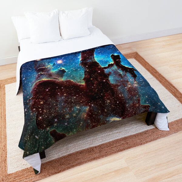The Pillars of Creation Combining Infrared and Visible Light Hubble Images from Nasa. Comforter