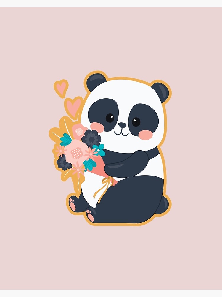Copie De Panda Blumen Herz Durch Zeichnen Eisbar Pullover Wetter Galeriedruck Von Essadiki Redbubble