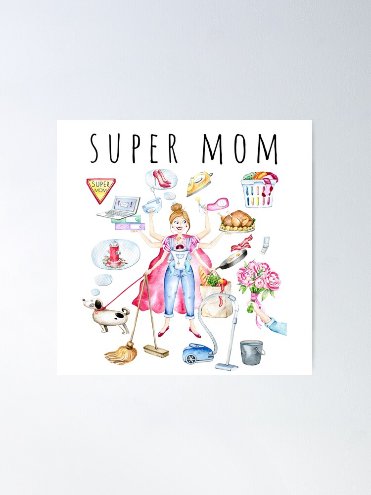 Super Mom Watercolor Design T-shirt Design