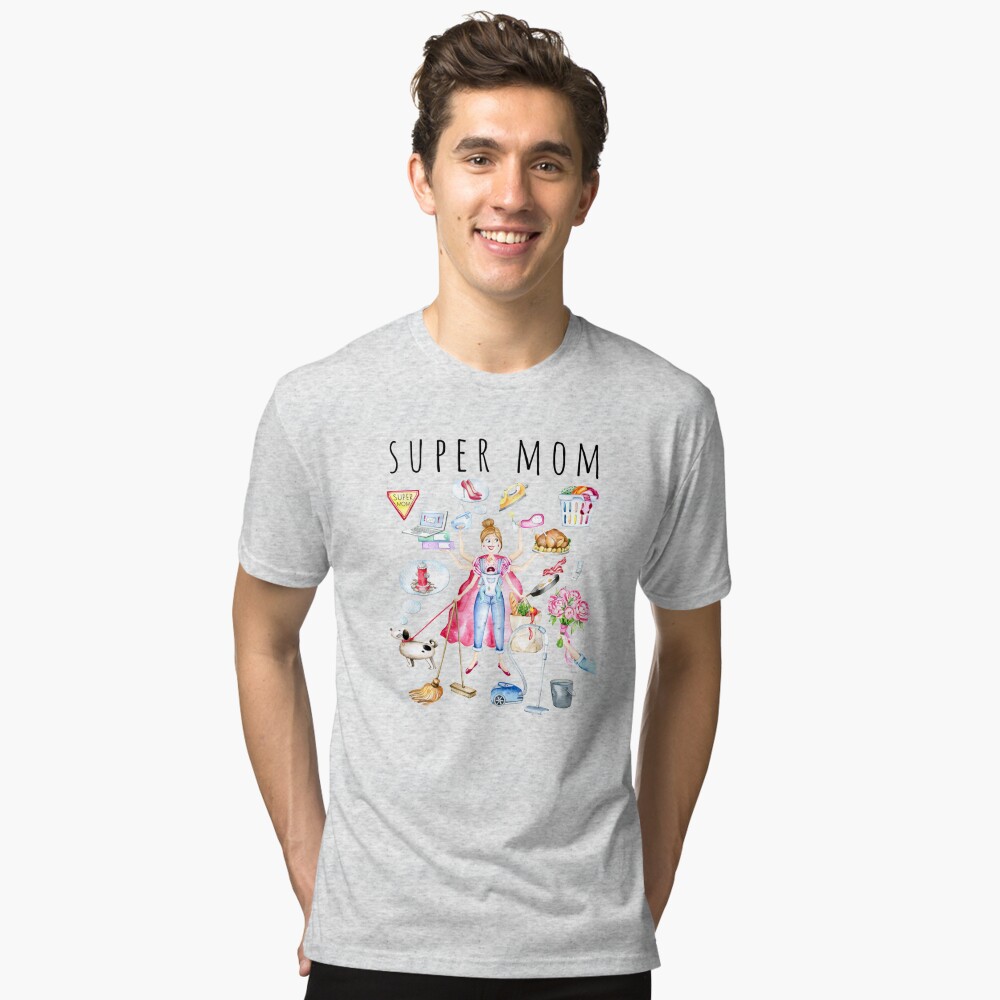 Super Mom Watercolor Design T-shirt Design