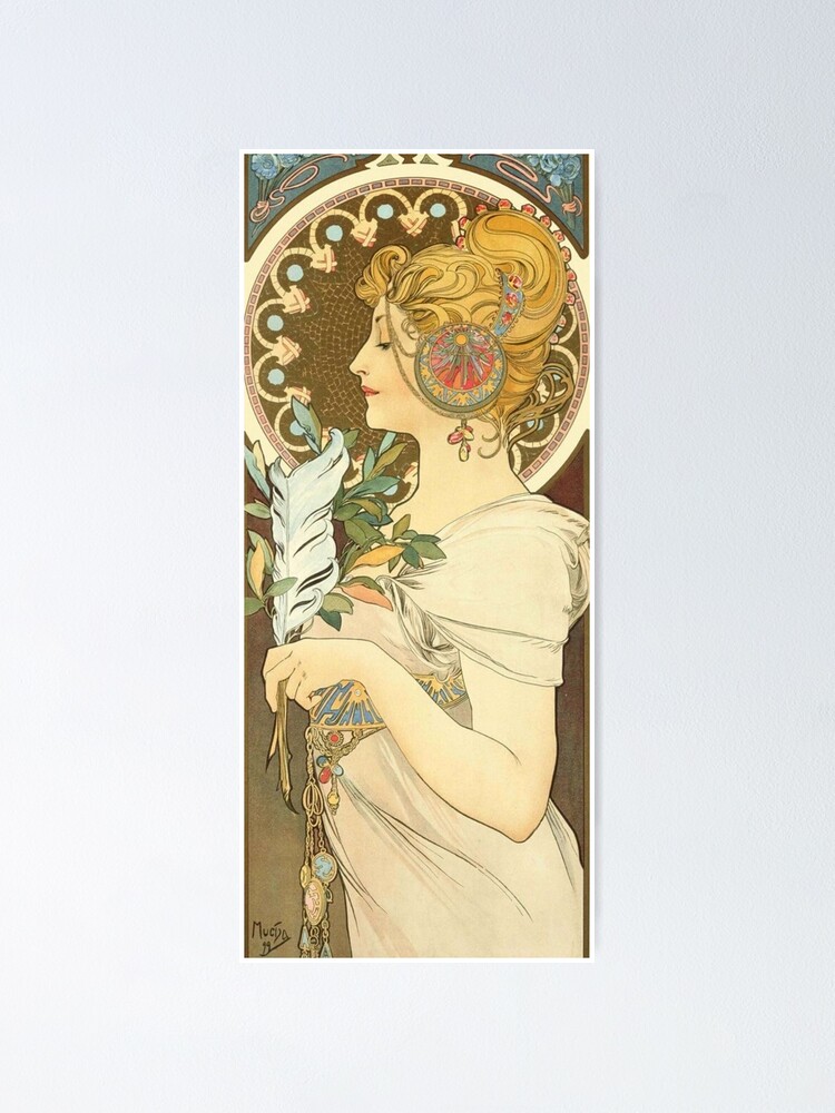 Alternate view of Feather by Alphonse Mucha, 1899 Poster