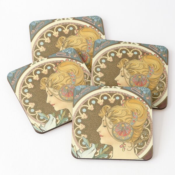 Item preview, Feather by Alphonse Mucha, 1899 designed and sold by MeganSteer.