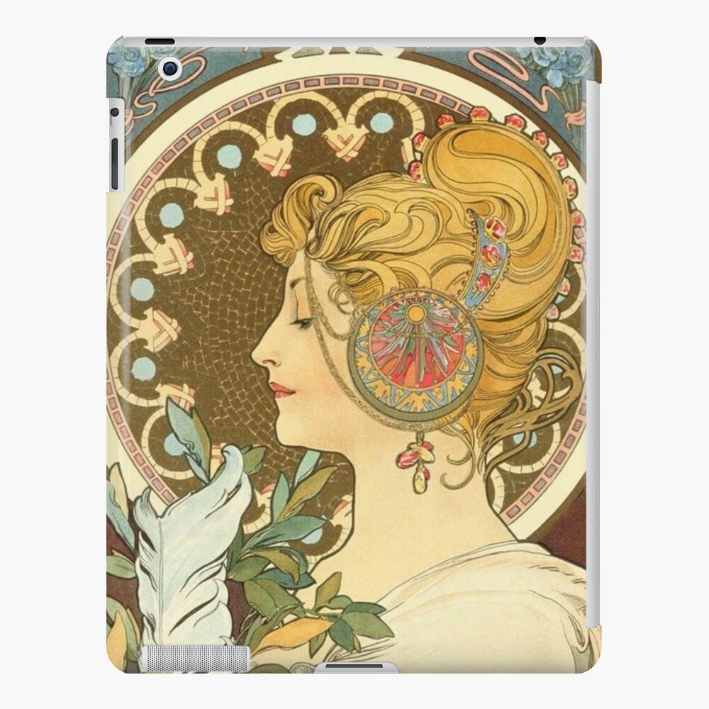 Feather by Alphonse Mucha, 1899 iPad Case & Skin