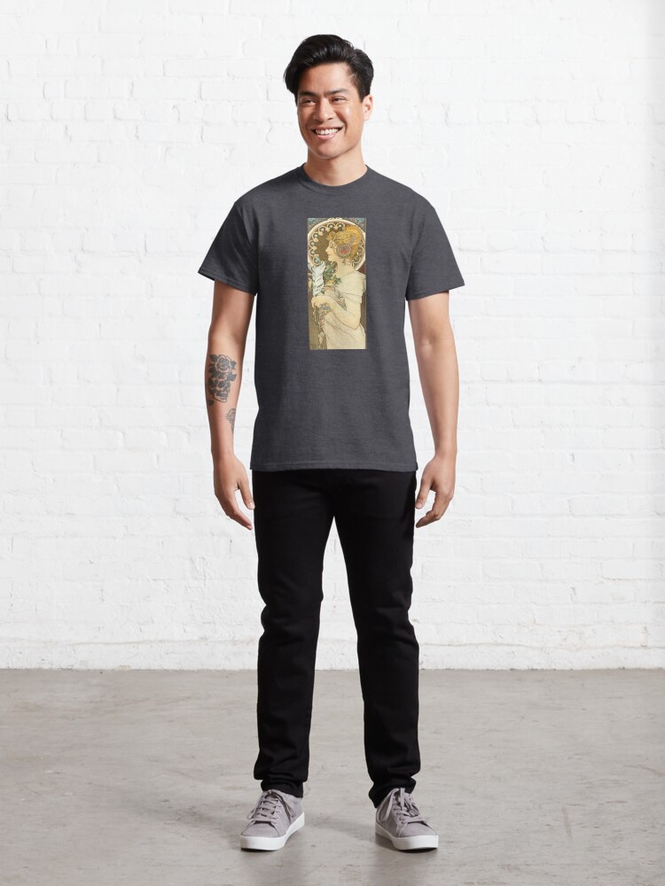 Alternate view of Feather by Alphonse Mucha, 1899 Classic T-Shirt