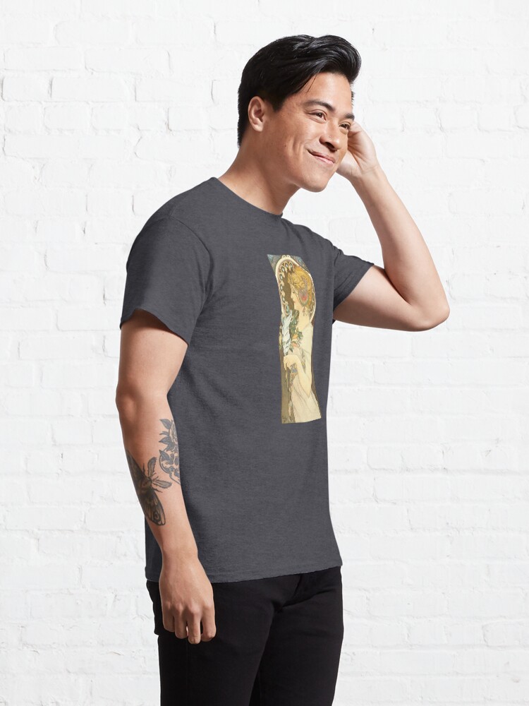 Alternate view of Feather by Alphonse Mucha, 1899 Classic T-Shirt