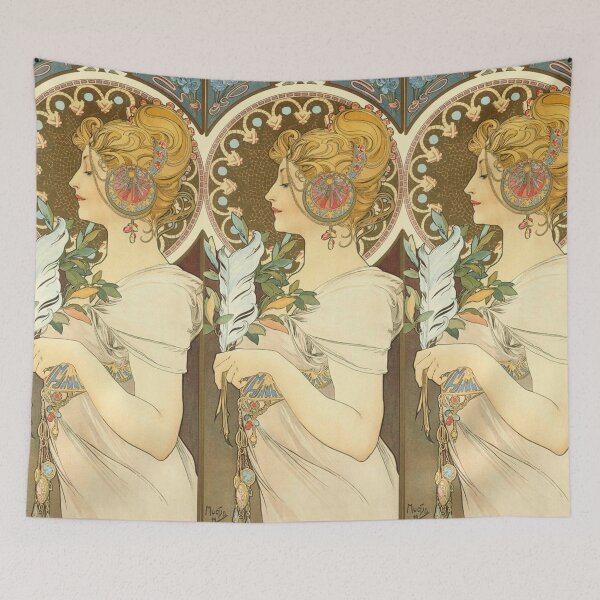 Item preview, Feather by Alphonse Mucha, 1899 designed and sold by MeganSteer.
