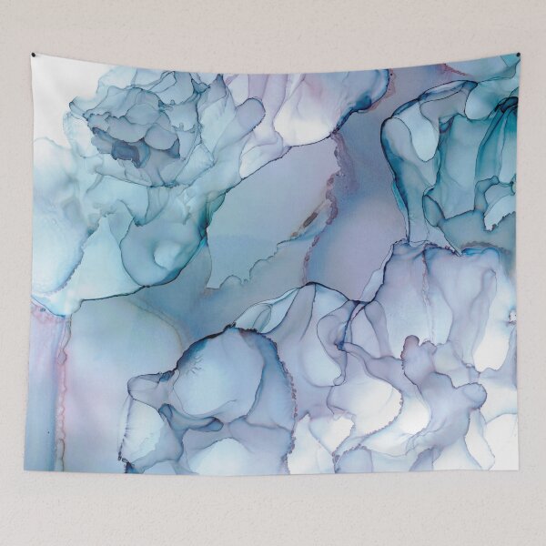 Item preview, Periwinkle River: Original Abstract Alchool Ink Painting designed and sold by herzart.