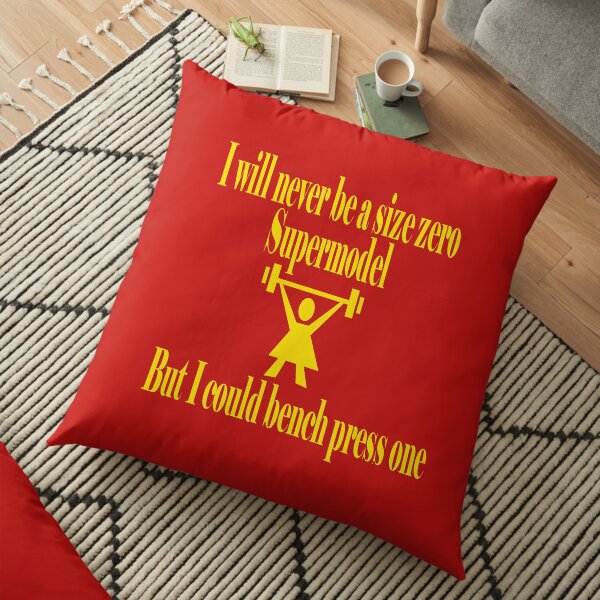 Bench Press a Supermodel in Gold Floor Pillow