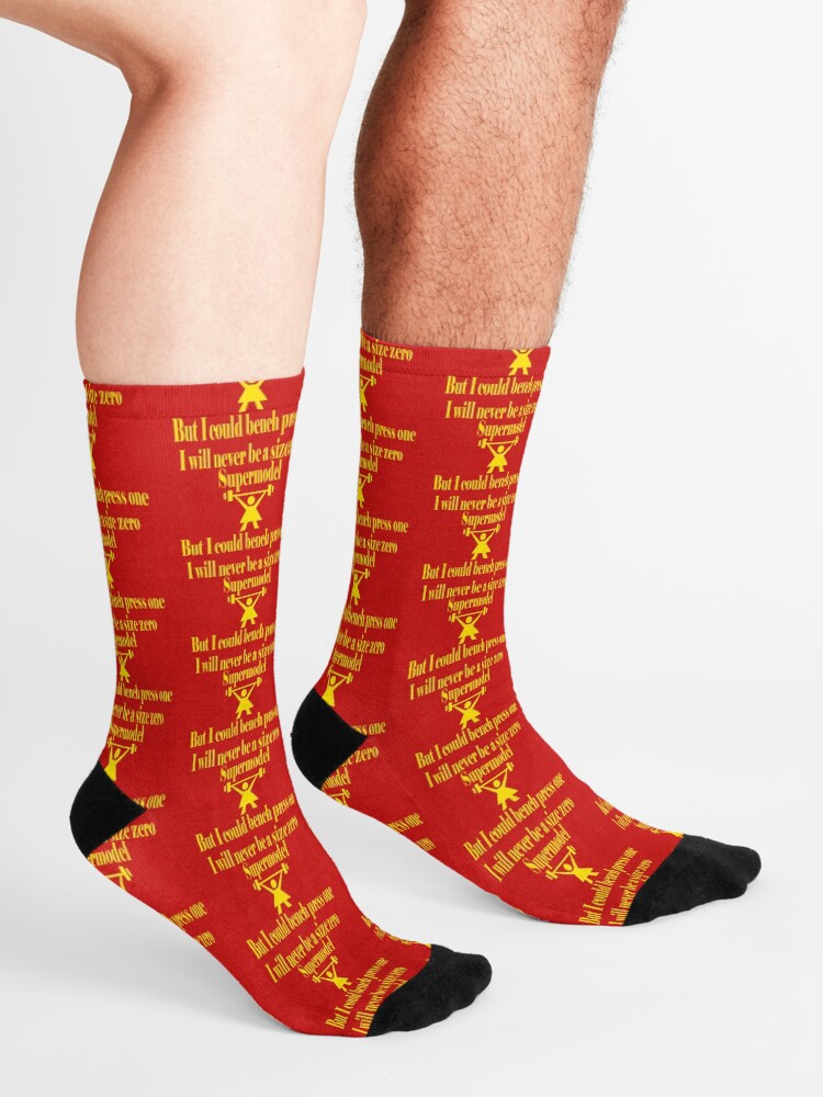 Alternate view of Bench Press a Supermodel in Gold Socks