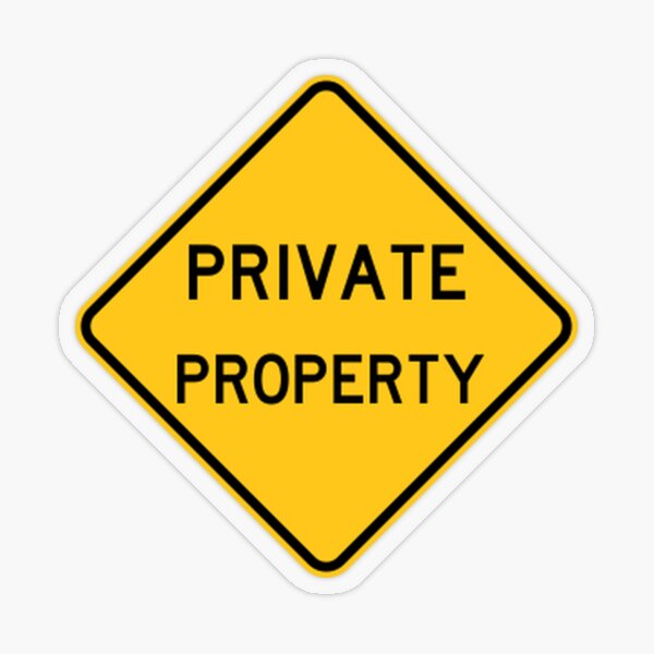Private Property Transparent Sticker
