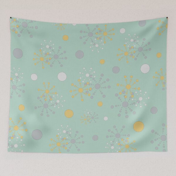 Item preview, Grey Yellow Geometric Circles Green Bkgrd designed and sold by Orchyd.