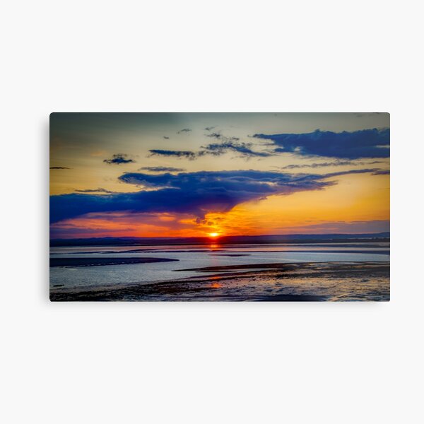 sunset looking from holy island Metal Print