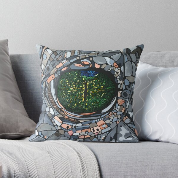 Crocodile Eye Up Close Throw Pillow